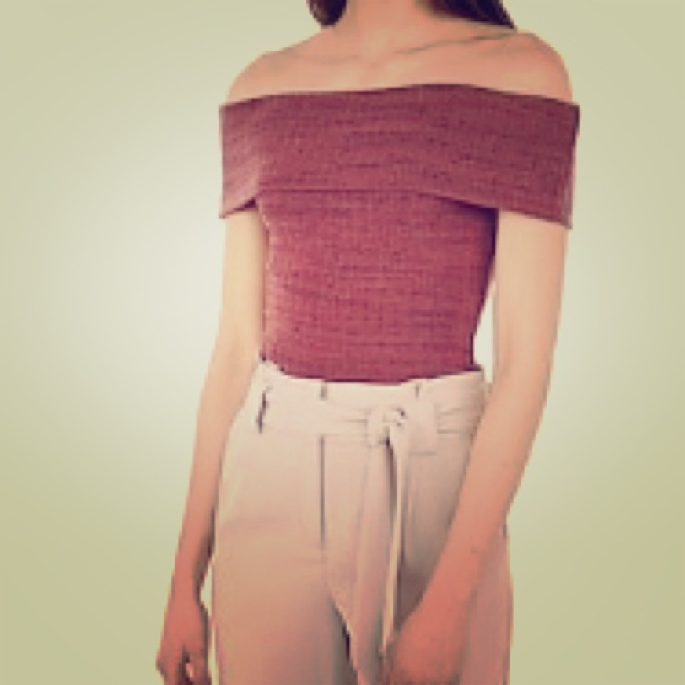 NWT Ribbed Off the Shoulder Top